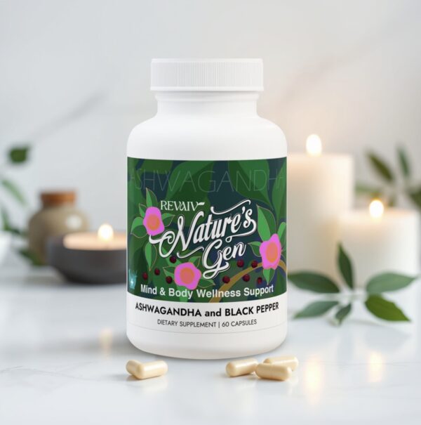 Ashwagandha and Black Pepper Supplement (60 capsules)